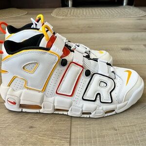 Nike Air More Uptempo White Yellow Orange Sneakers